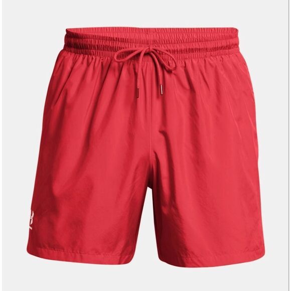 1220 NWT UA Icon Men's 5.5" Volley Shorts Red Solstice / White - 814 - Picture 1 of 6